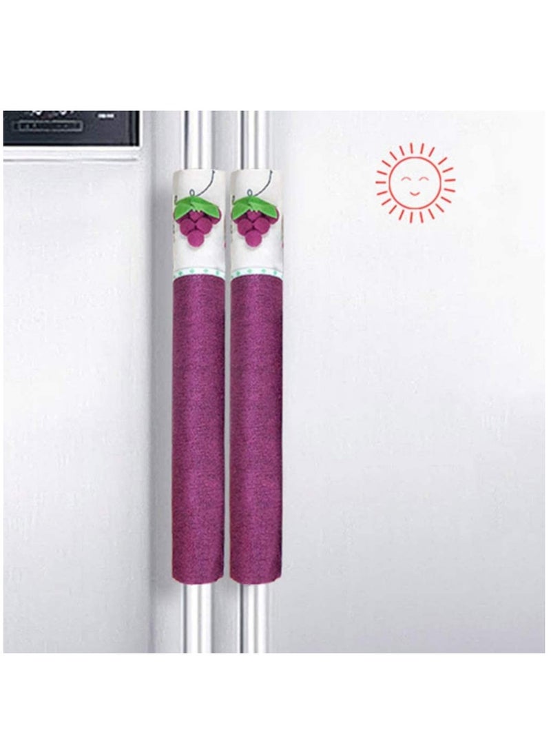 Refrigerator Door Handle Covers, 2pcs Washable Kitchen Appliance Covers Decorative Grapes Refrigerator Microwave Oven Door Handle Covers Protector - Image 4